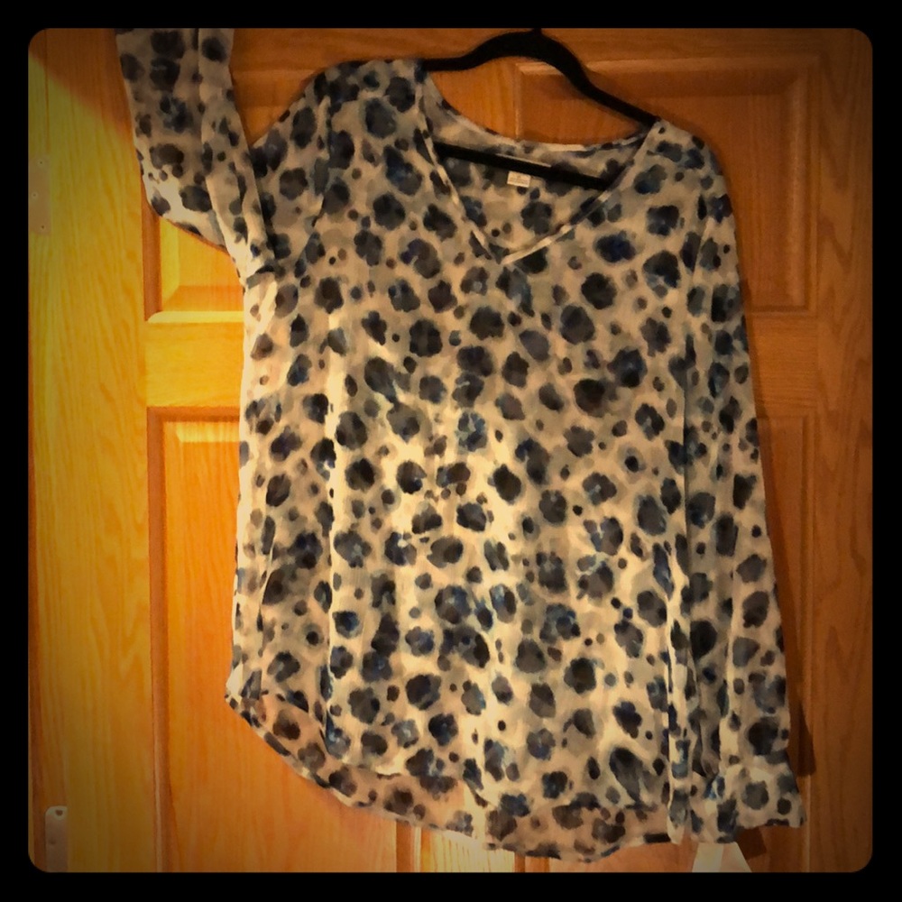 V-neck sheer blouse